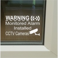 5 x SMALL 50mm Monitored Alarm System Installed and CCTV Video Recording Camera-Security Warning Window Stickers-Mini Self Adhesive Vinyl Signs 